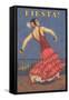 Fiesta! Vintage Flamenco Dancer-null-Framed Stretched Canvas