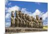 Fifteen Moai at the Restored Ceremonial Site of Ahu Tongariki-Michael-Mounted Photographic Print