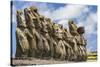 Fifteen Moai at the Restored Ceremonial Site of Ahu Tongariki-Michael-Stretched Canvas