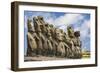 Fifteen Moai at the Restored Ceremonial Site of Ahu Tongariki-Michael-Framed Photographic Print