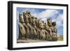 Fifteen Moai at the Restored Ceremonial Site of Ahu Tongariki-Michael-Framed Photographic Print