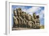 Fifteen Moai at the Restored Ceremonial Site of Ahu Tongariki-Michael-Framed Photographic Print