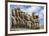 Fifteen Moai at the Restored Ceremonial Site of Ahu Tongariki-Michael-Framed Photographic Print