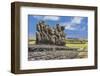 Fifteen Moai at the Restored Ceremonial Site of Ahu Tongariki-Michael-Framed Photographic Print