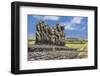 Fifteen Moai at the Restored Ceremonial Site of Ahu Tongariki-Michael-Framed Photographic Print