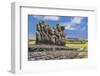 Fifteen Moai at the Restored Ceremonial Site of Ahu Tongariki-Michael-Framed Photographic Print