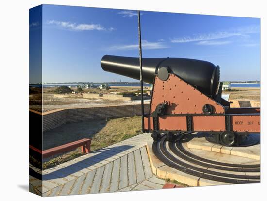 Fifteen Pound Cannon Aims over the Walls of Fort Pickens near Pensacola Bay, Florida-Colin D Young-Stretched Canvas