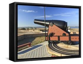 Fifteen Pound Cannon Aims over the Walls of Fort Pickens near Pensacola Bay, Florida-Colin D Young-Framed Stretched Canvas