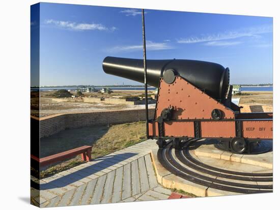 Fifteen Pound Cannon Aims over the Walls of Fort Pickens near Pensacola Bay, Florida-Colin D Young-Stretched Canvas