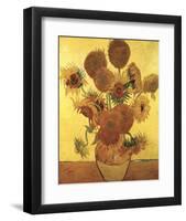 Fifteen Sunflowers on Gold, c.1888-Vincent van Gogh-Framed Art Print