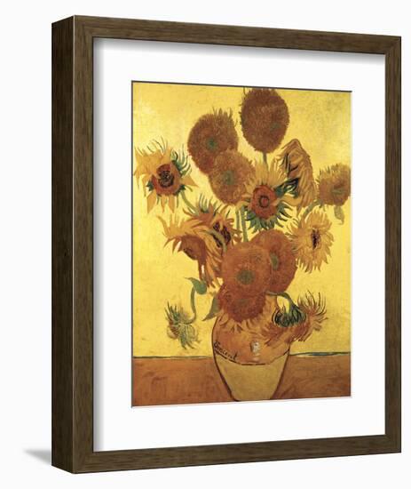 Fifteen Sunflowers on Gold, c.1888-Vincent van Gogh-Framed Art Print