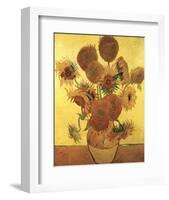 Fifteen Sunflowers on Gold, c.1888-Vincent van Gogh-Framed Art Print