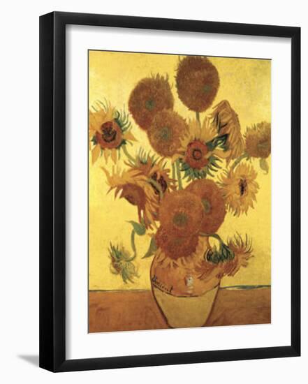 Fifteen Sunflowers on Gold, c.1888-Vincent van Gogh-Framed Art Print