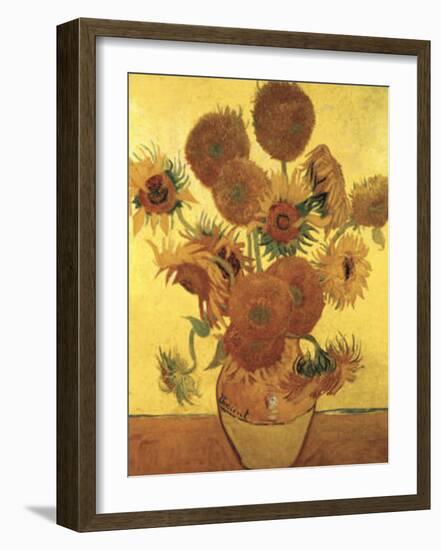 Fifteen Sunflowers on Gold, c.1888-Vincent van Gogh-Framed Art Print