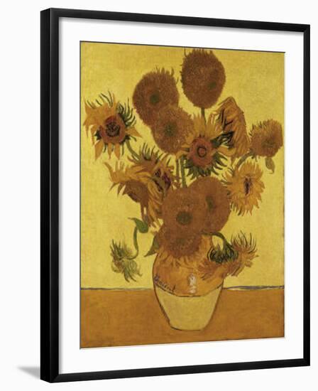 Fifteen Sunflowers-Vincent van Gogh-Framed Art Print