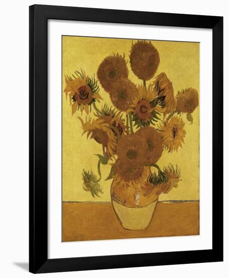 Fifteen Sunflowers-Vincent van Gogh-Framed Art Print