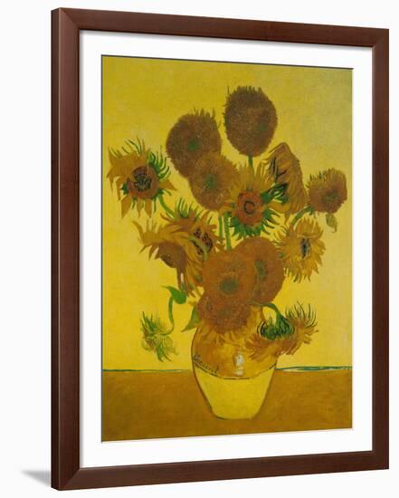 Fifteen Sunflowers-Vincent van Gogh-Framed Art Print