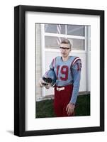 Fifteen Year Old High School Football Player Portrait Outside the School, Ca. 1961-null-Framed Photographic Print