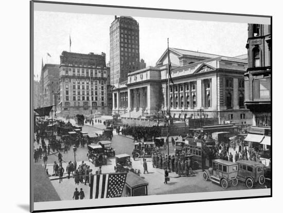 Fifth Avenue and the New York Public Library, 1911-Moses King-Mounted Photo