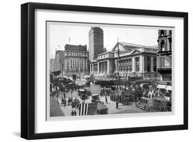 Fifth Avenue and the New York Public Library, 1911-Moses King-Framed Art Print