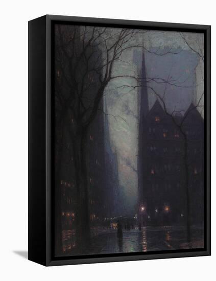 Fifth Avenue at Twilight, c.1910-Lowell Birge Harrison-Framed Stretched Canvas