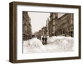 Fifth Avenue, c.1905 (sepia)-null-Framed Art Print