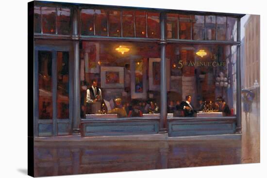 Fifth Avenue Cafe 2-Brent Lynch-Stretched Canvas