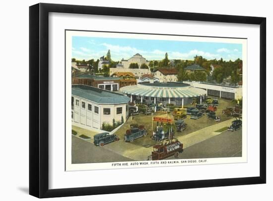 Fifth Avenue Car Wash, San Diego, California-null-Framed Art Print