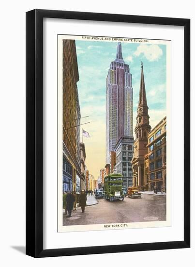 Fifth Avenue, Empire State Building, New York City-null-Framed Art Print