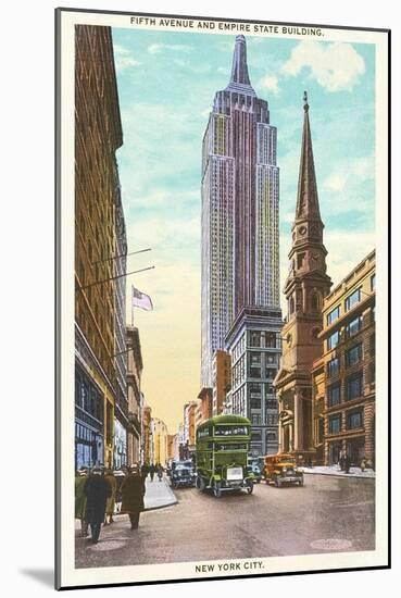 Fifth Avenue, Empire State Building, New York City-null-Mounted Art Print