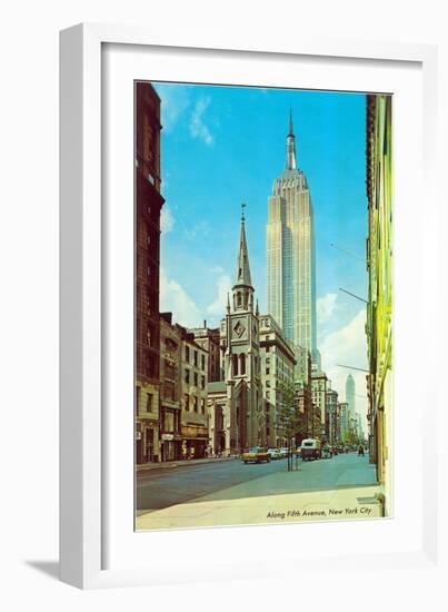 Fifth Avenue Street Scene, New York City-null-Framed Art Print