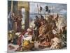 Fifth Crusade: The Crusaders Under Baudouin Take Constantinople-Eugene Delacroix-Mounted Art Print