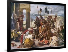 Fifth Crusade: The Crusaders Under Baudouin Take Constantinople-Eugene Delacroix-Framed Art Print