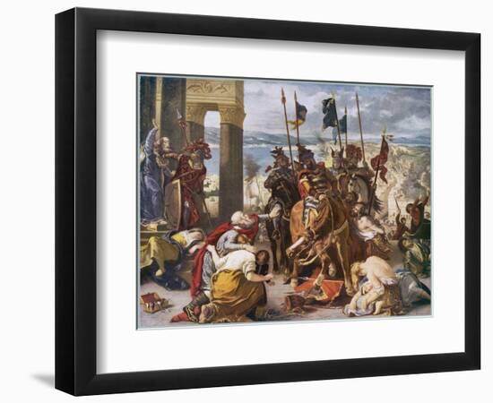 Fifth Crusade: The Crusaders Under Baudouin Take Constantinople-Eugene Delacroix-Framed Art Print