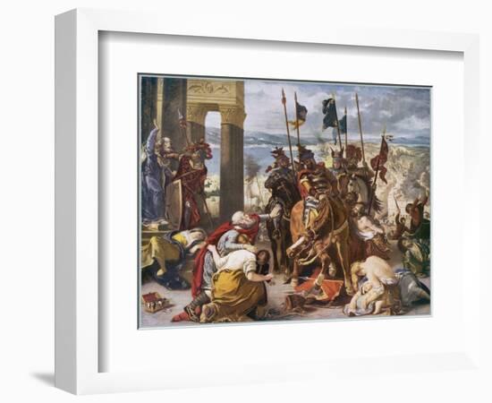 Fifth Crusade: The Crusaders Under Baudouin Take Constantinople-Eugene Delacroix-Framed Art Print