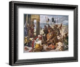 Fifth Crusade: The Crusaders Under Baudouin Take Constantinople-Eugene Delacroix-Framed Art Print