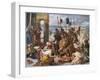 Fifth Crusade: The Crusaders Under Baudouin Take Constantinople-Eugene Delacroix-Framed Art Print