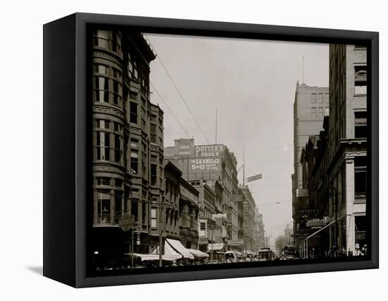 Fifth St. Street, North from Race, Cincinnati, Ohio-null-Framed Stretched Canvas