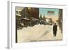 Fifth Street in Winter, Calumet, Michigan-null-Framed Art Print