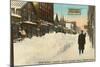 Fifth Street in Winter, Calumet, Michigan-null-Mounted Art Print