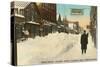 Fifth Street in Winter, Calumet, Michigan-null-Stretched Canvas