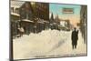 Fifth Street in Winter, Calumet, Michigan-null-Mounted Art Print