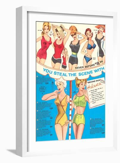 Fifties Bathing Suits-null-Framed Art Print