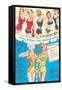 Fifties Bathing Suits-null-Framed Stretched Canvas