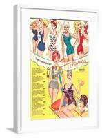 Fifties Bathing Suits-null-Framed Art Print