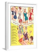 Fifties Bathing Suits-null-Framed Art Print