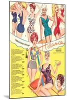 Fifties Bathing Suits-null-Mounted Art Print