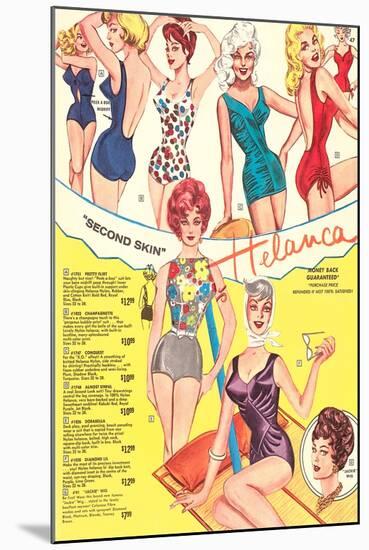 Fifties Bathing Suits-null-Mounted Art Print