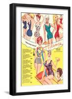 Fifties Bathing Suits-null-Framed Art Print