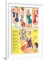 Fifties Bathing Suits-null-Framed Art Print